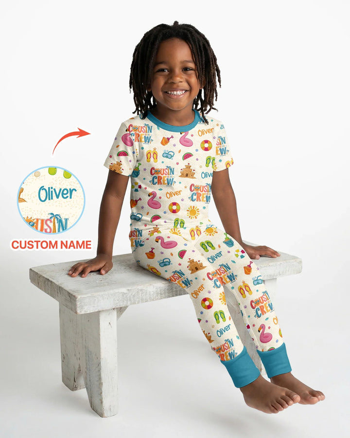 Zweiteiliges, kurzärmliges Pyjama-Set mit Marienkäfern