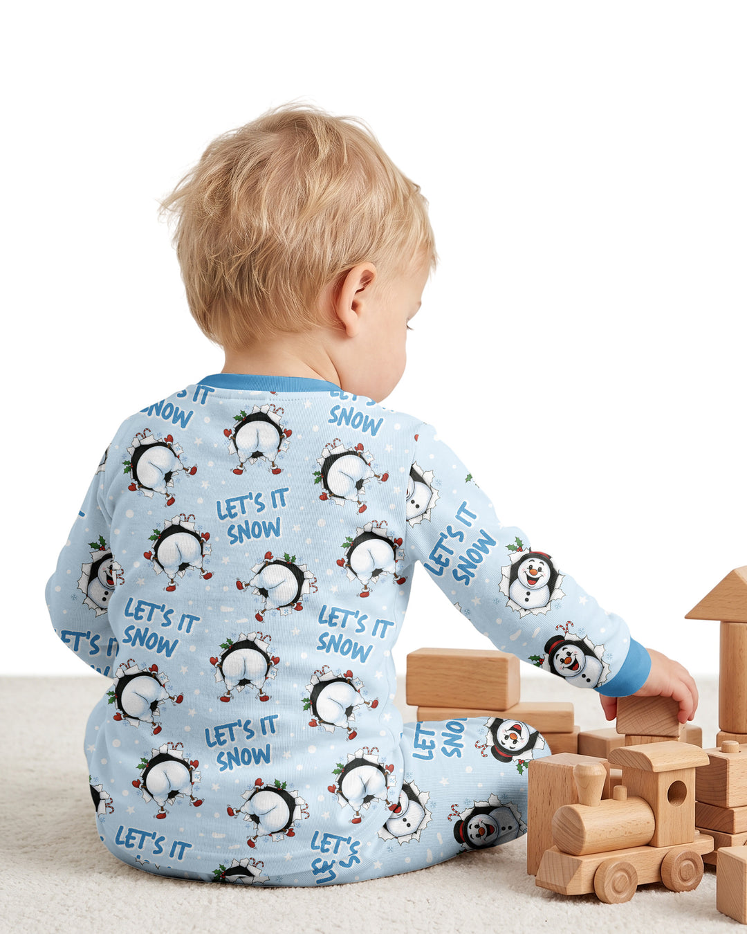 Funny Snowman Bamboo Two Piece Long Sleeve Pajama Set