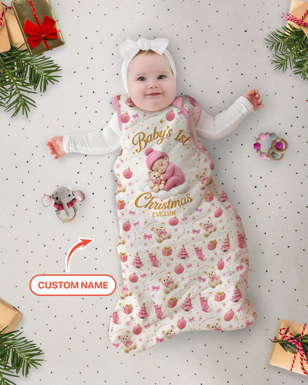 Baby First Christmas Bamboo Sleep Bag