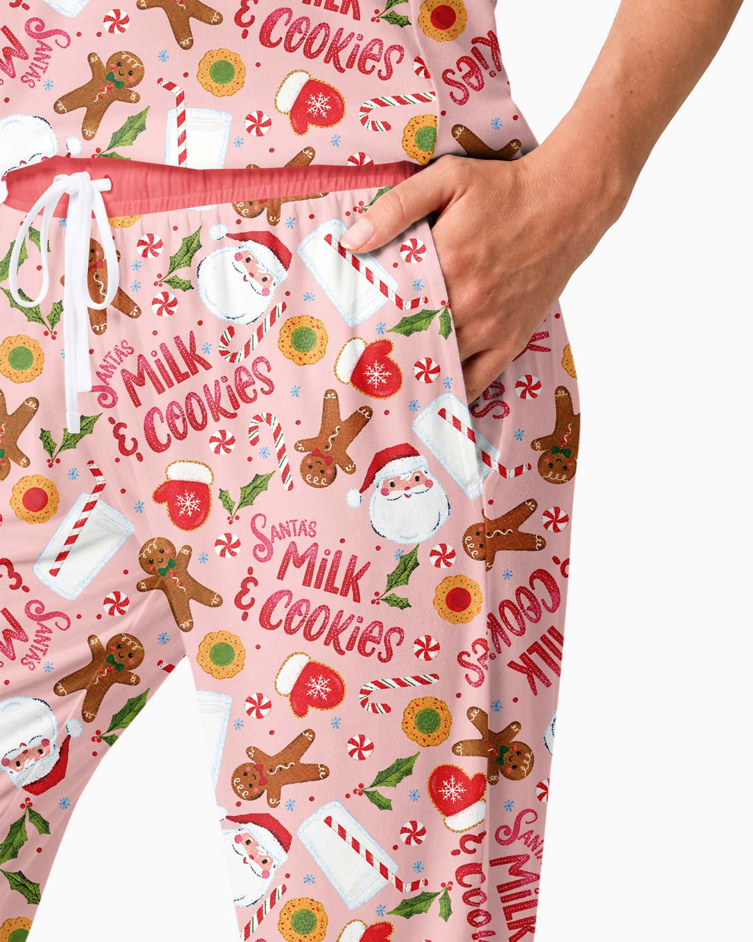 Santas, Milk and Cookies Bamboo Women Pajama Set