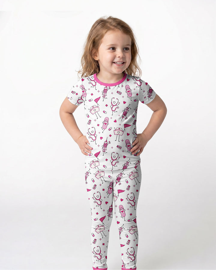 Zweiteiliges, kurzärmliges Pyjama-Set mit Marienkäfern