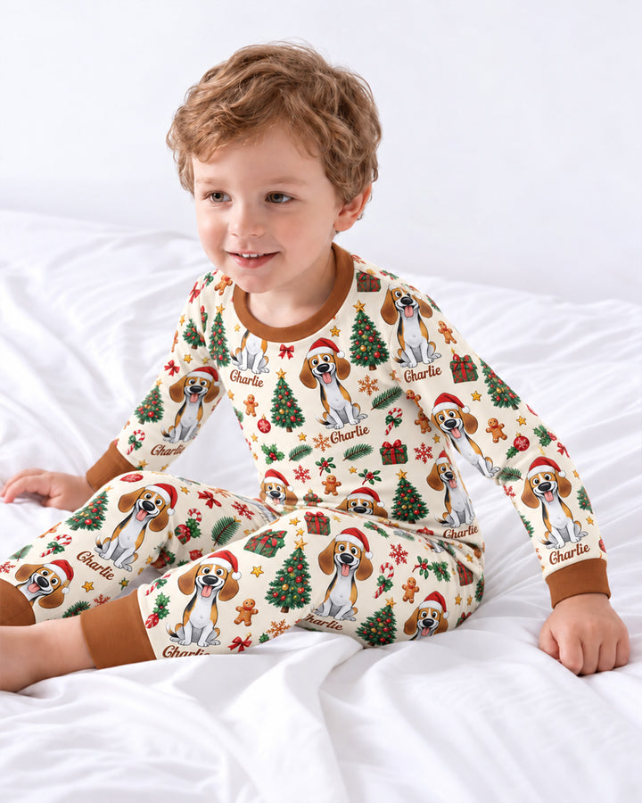 Christmas Dog Bamboo Two Piece Long Sleeve Pajama Set