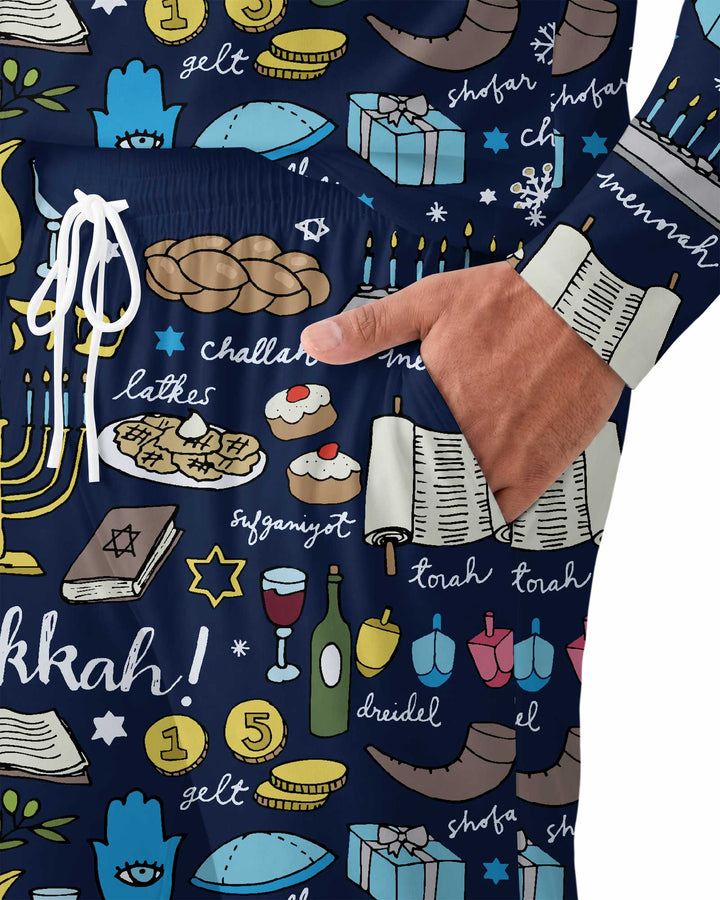 Happy Hanukkah 2026 Bamboo Men's Pajama Set