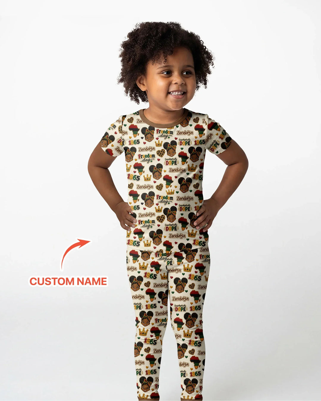 Custom Name Juneteenth Unapologetically Dope Bamboo Two Piece Short Sleeve Pajama Set