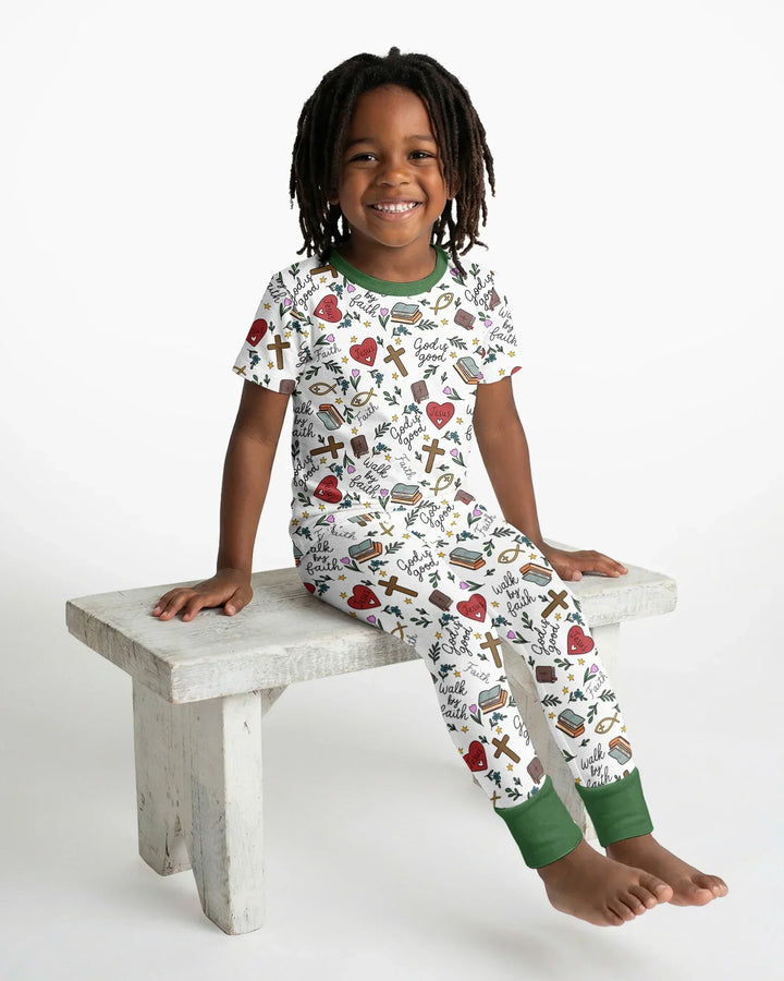 Zweiteiliges, kurzärmliges Pyjama-Set mit Marienkäfern