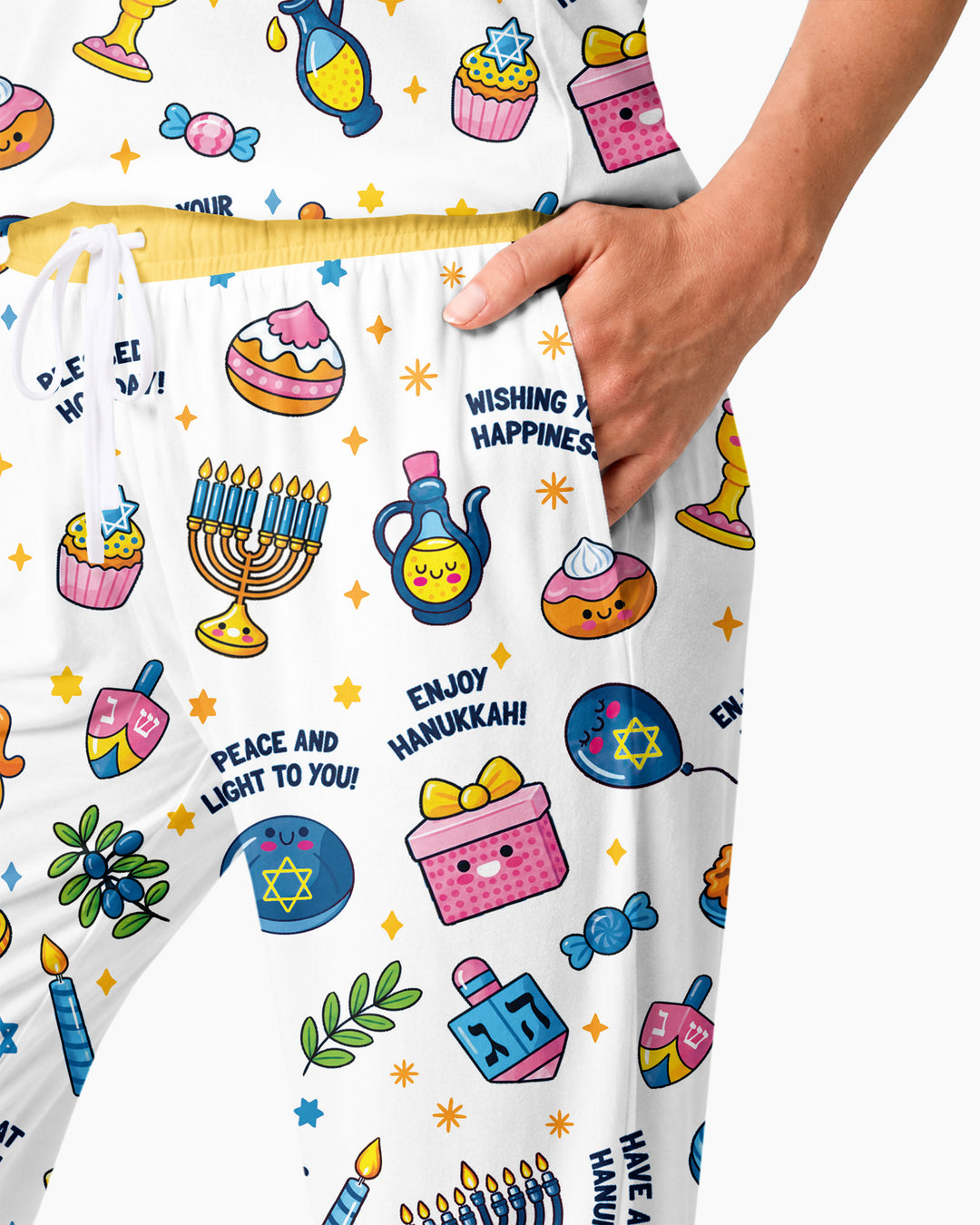 Kawaii Menorah Holiday Bamboo Women Pajama Set
