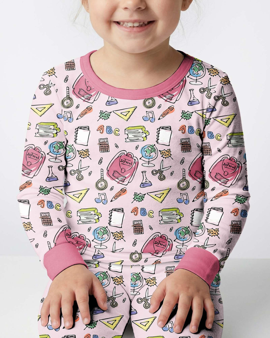 Zweiteiliges Langarm-Pyjama-Set mit Sommerfrüchten