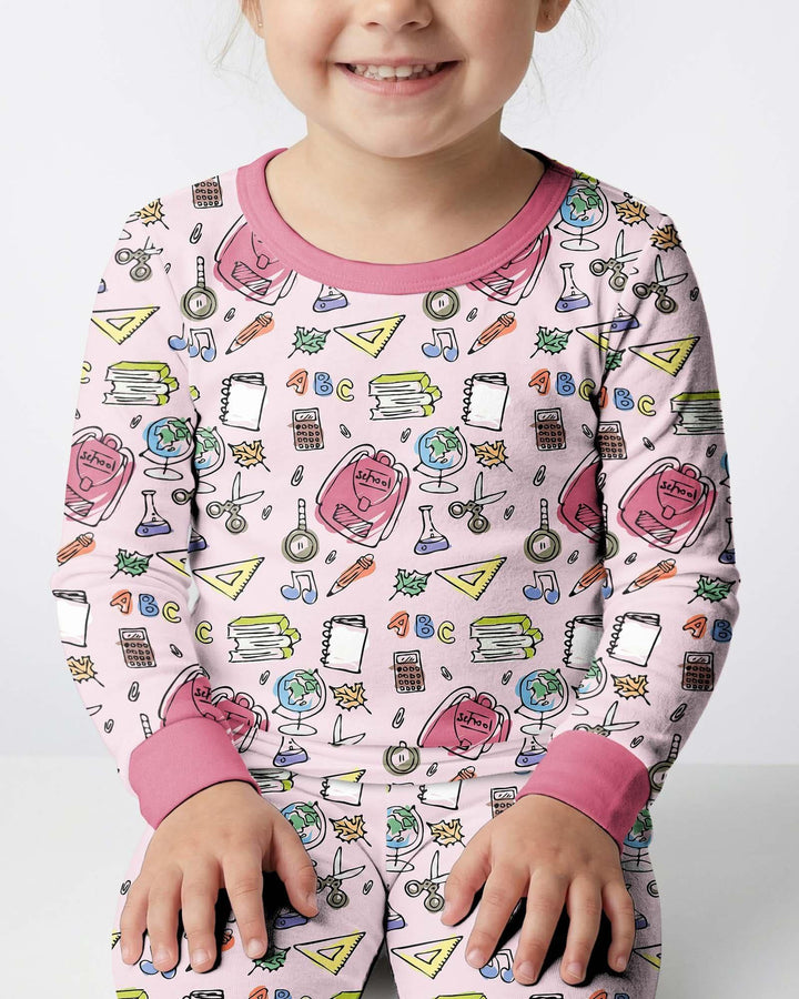 Zweiteiliges Langarm-Pyjama-Set mit Sommerfrüchten