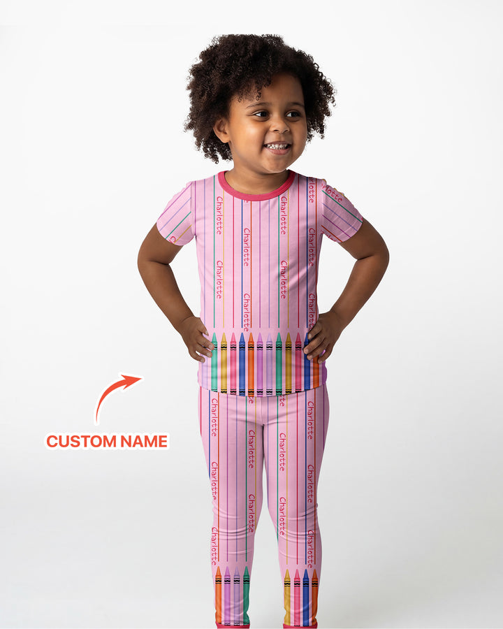 Zweiteiliges, kurzärmliges Pyjama-Set mit Marienkäfern