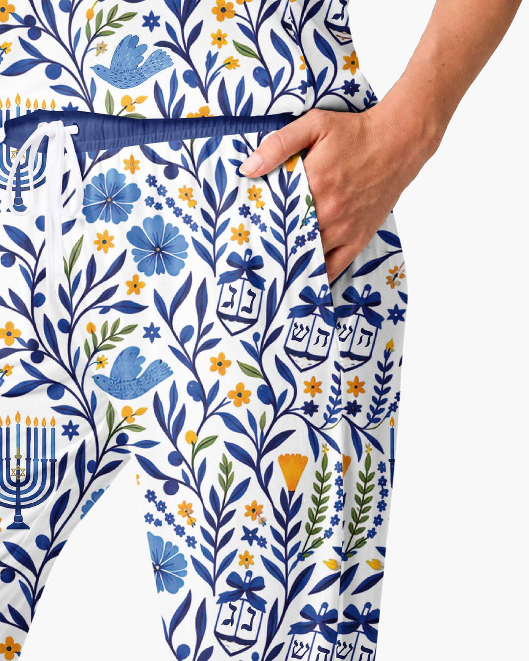 Hanukkah Toile Bamboo Women Pajama Set