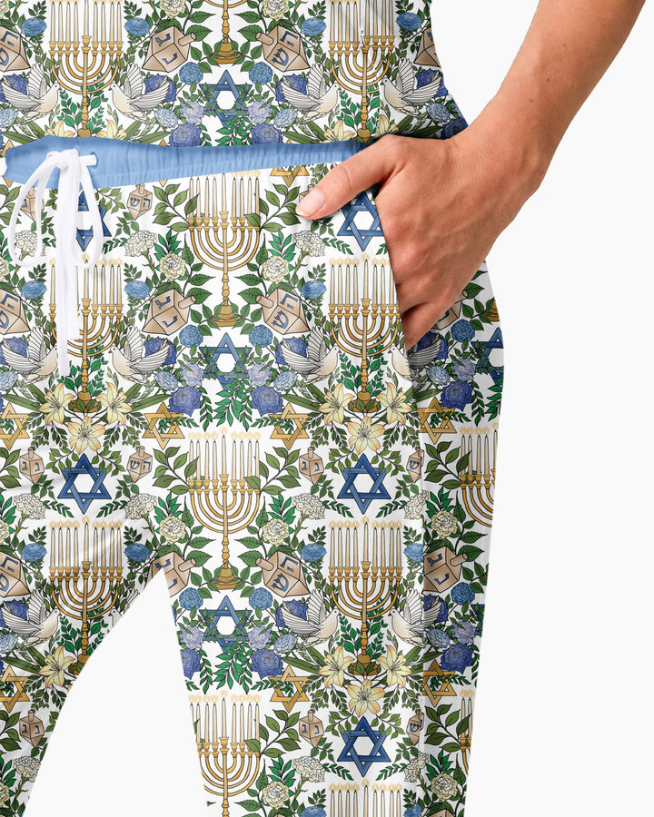 Hanukkah the Festival of Lights Mommy & Me Matching Bamboo Women Pajama Set