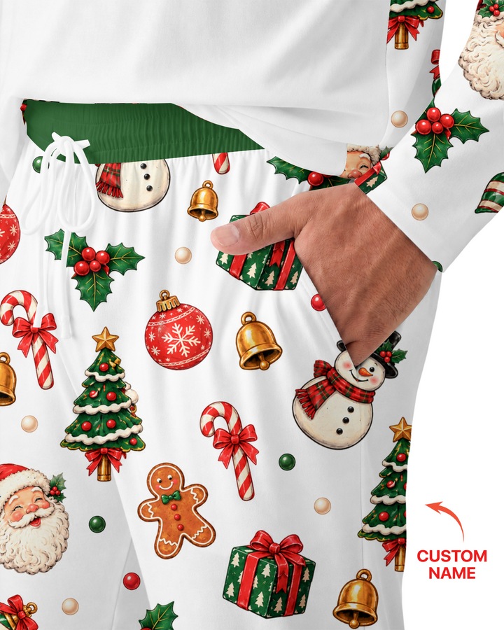 Custom Name Christmas The Bow Bamboo Men's Pajama Set