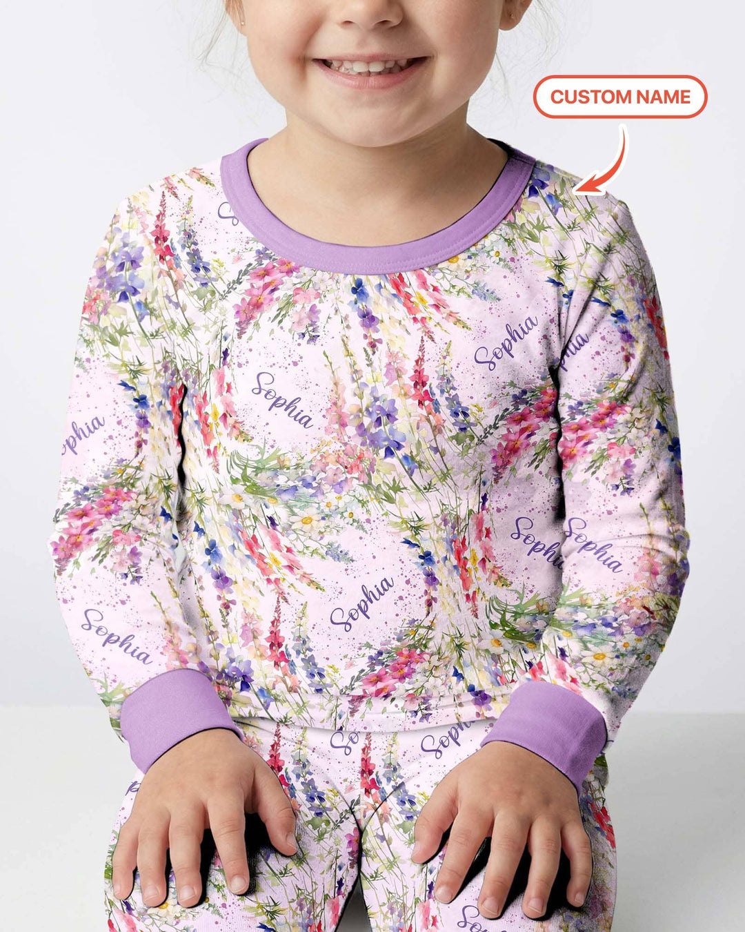 Zweiteiliges Langarm-Pyjama-Set mit Sommerfrüchten