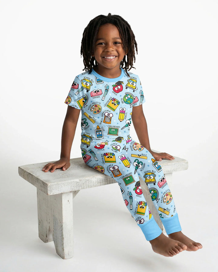 Happy School Pals Two Piece Short Sleeve Pajama Set