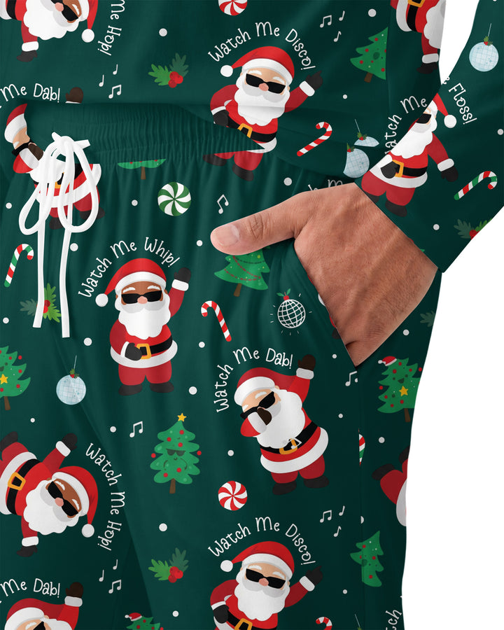 Santa's Christmas Dance Party Bamboo Men's Pajama Set