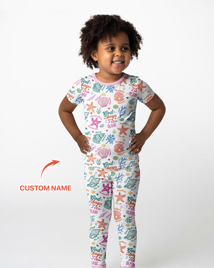 Zweiteiliges, kurzärmliges Pyjama-Set mit Marienkäfern