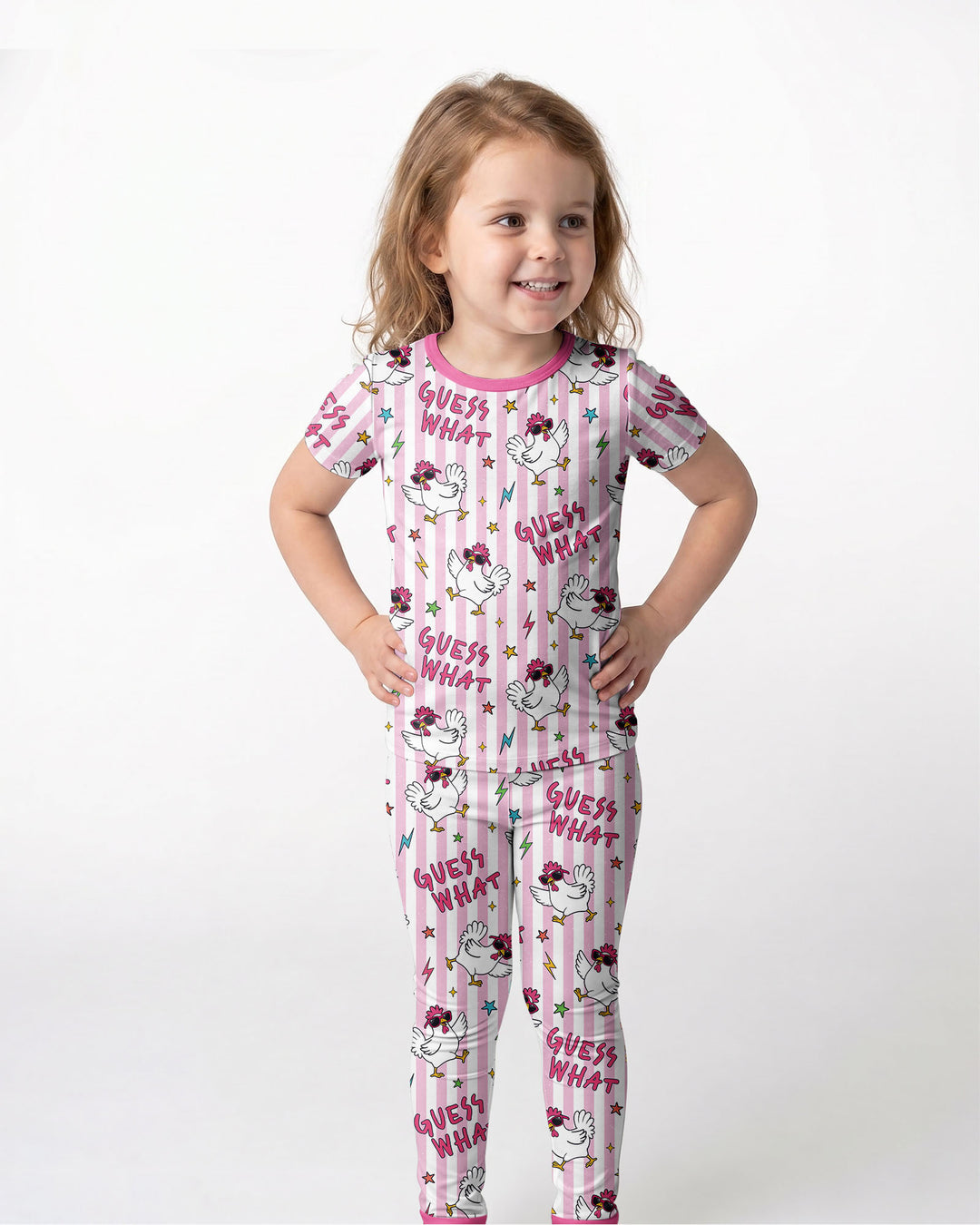 Guess What? Chicken Butt! Bamboo Two Piece Short Sleeve Pajama Set