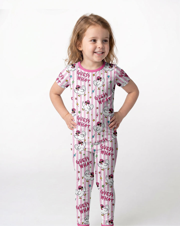 Guess What? Chicken Butt! Bamboo Two Piece Short Sleeve Pajama Set