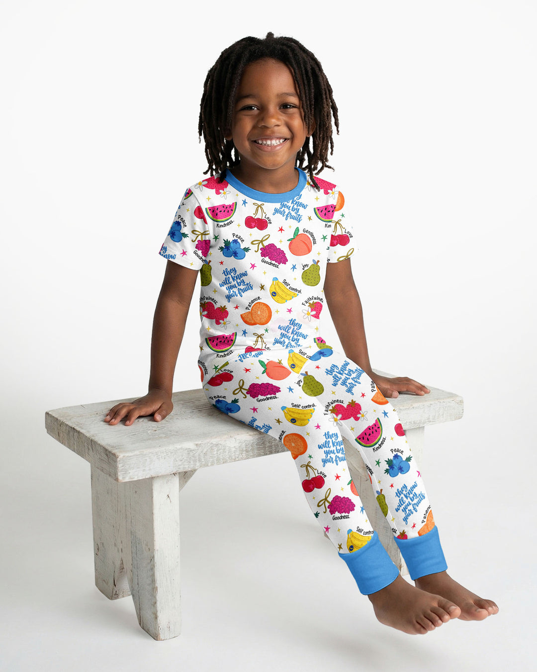 They Will Know You By Your Fruits Bamboo Two Piece Short Sleeve Pajama Set