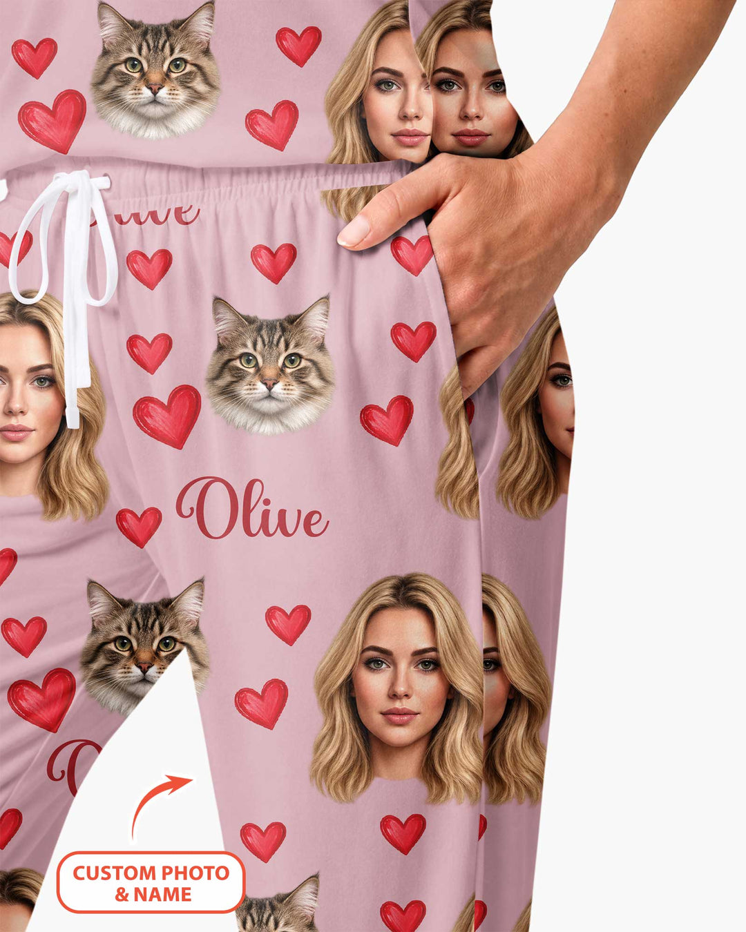 Custom Face Family Matching Bamboo Women Pajama Set