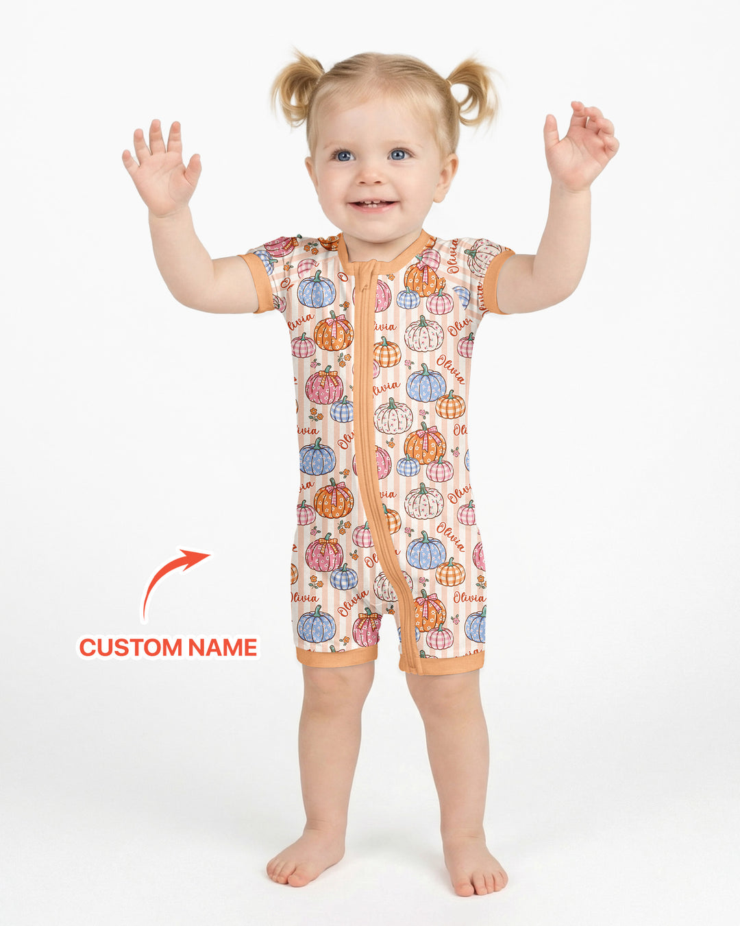 Custom Name Pumpkin Patch Bamboo Shorty Zippy