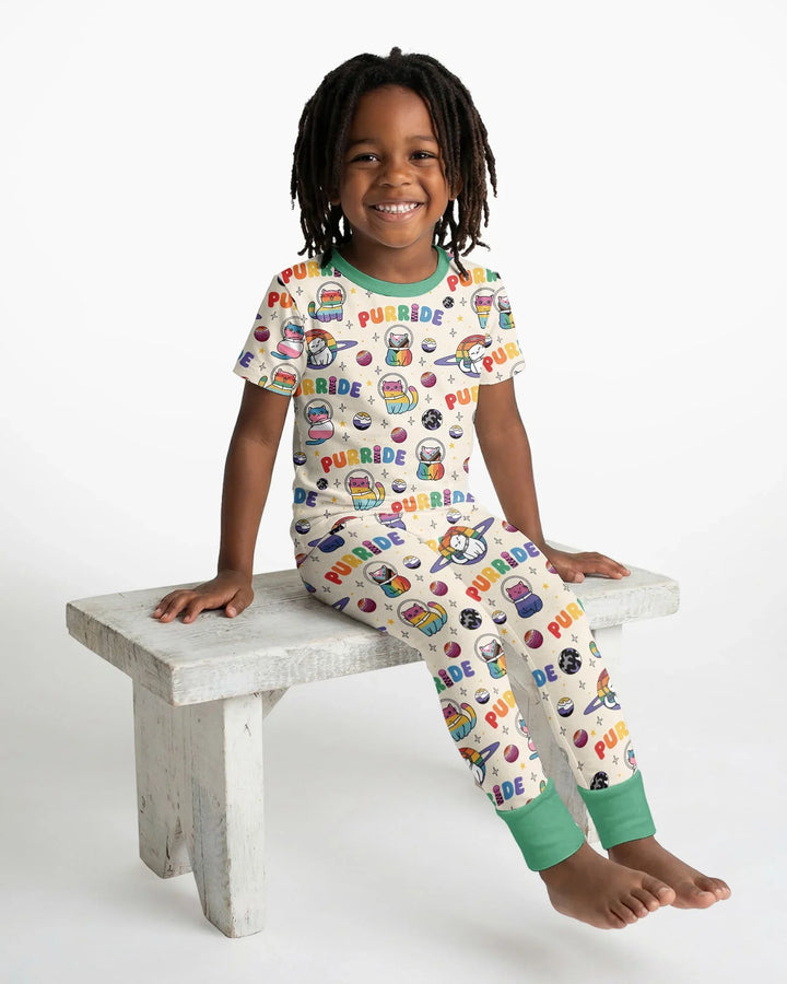 Zweiteiliges, kurzärmliges Pyjama-Set mit Marienkäfern