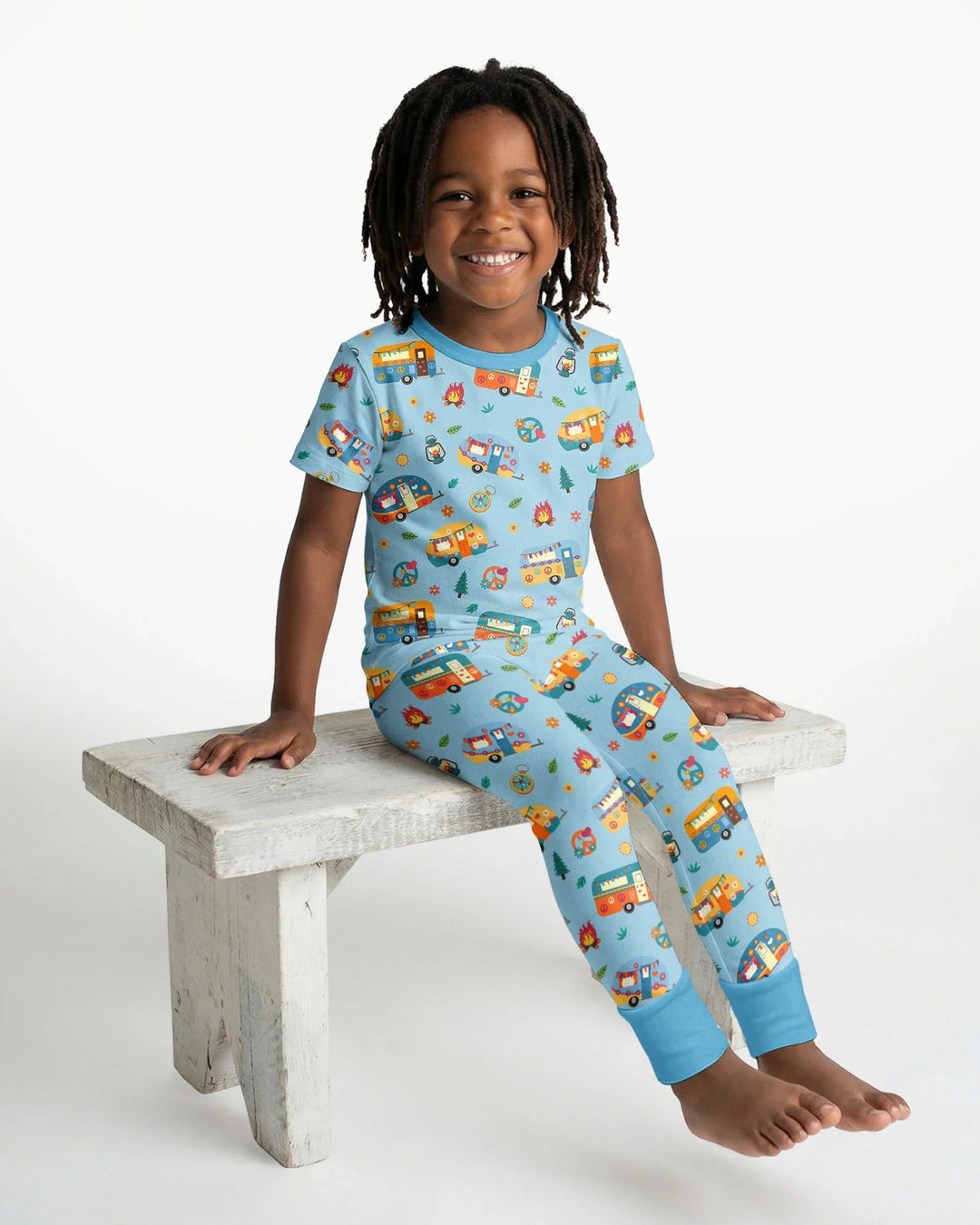 Happy Little Camper Bamboo Two Piece Short Sleeve Pajama Set