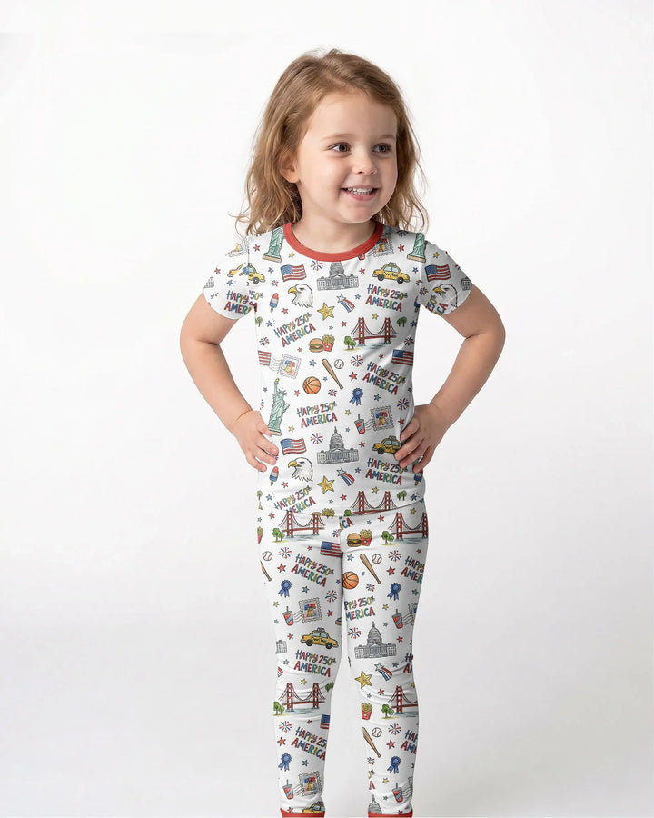 Zweiteiliges, kurzärmliges Pyjama-Set mit Marienkäfern