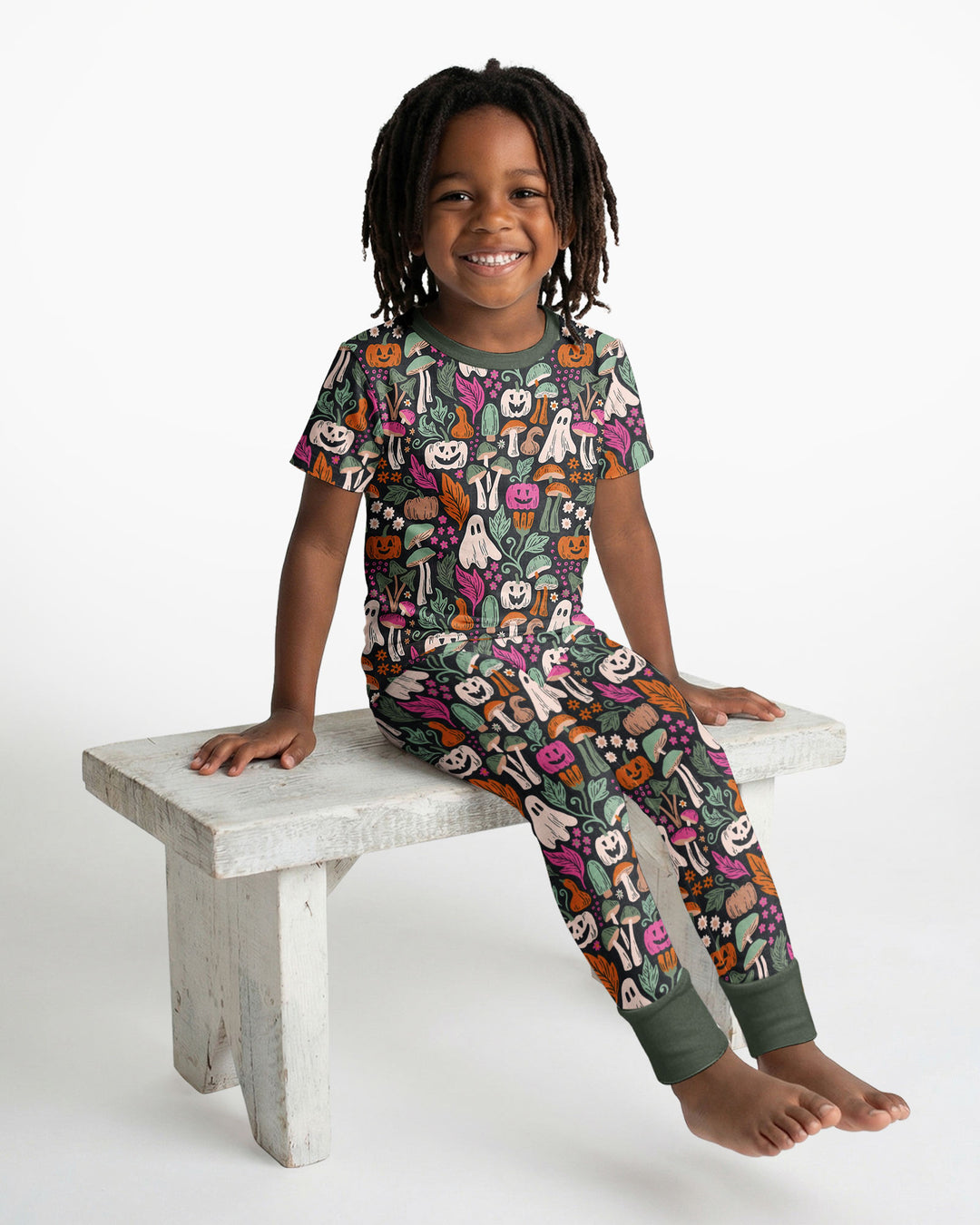 Dark Pumpkin Zona Bamboo Two Piece Short Sleeve Pajama Set