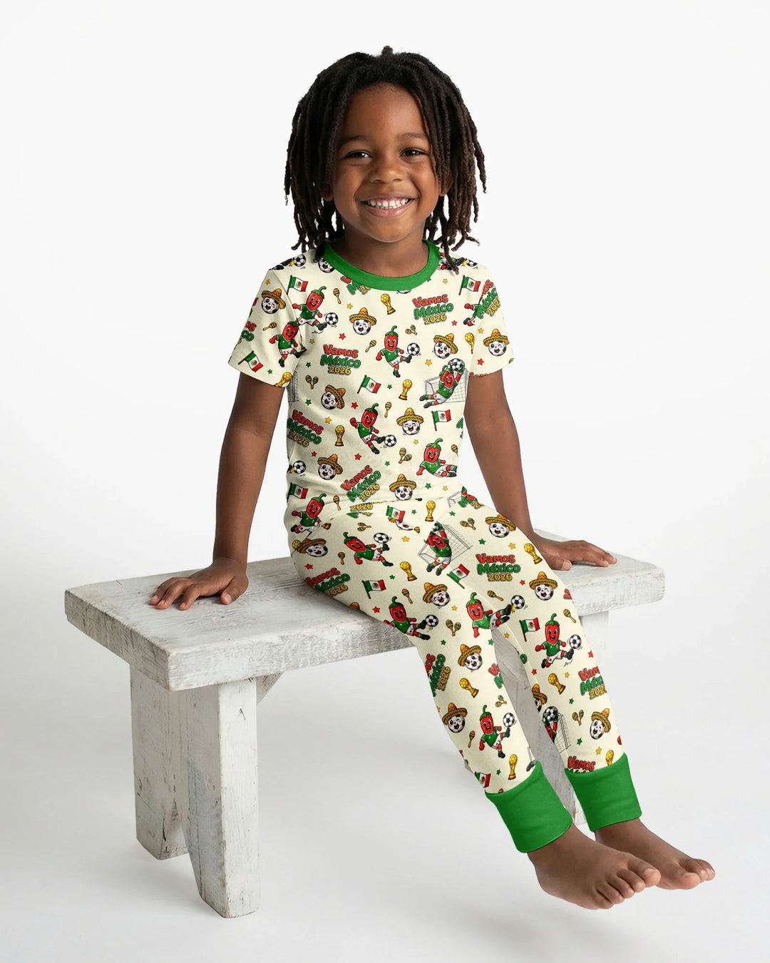 Zweiteiliges, kurzärmliges Pyjama-Set mit Marienkäfern