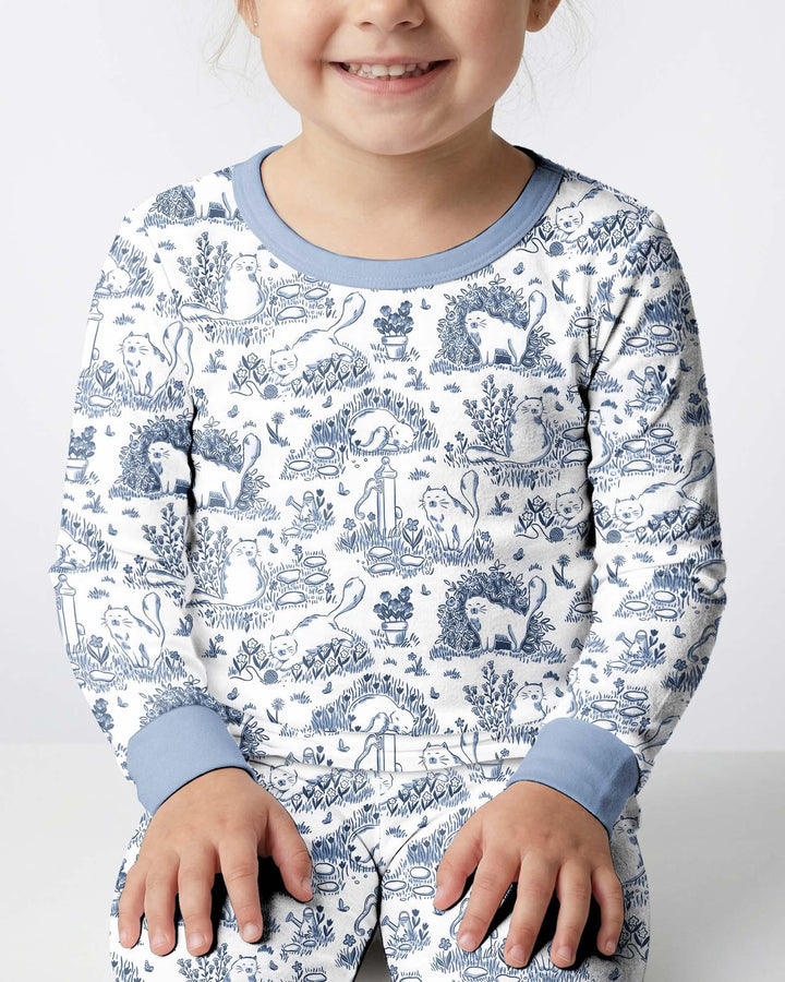 Zweiteiliges Langarm-Pyjama-Set mit Sommerfrüchten