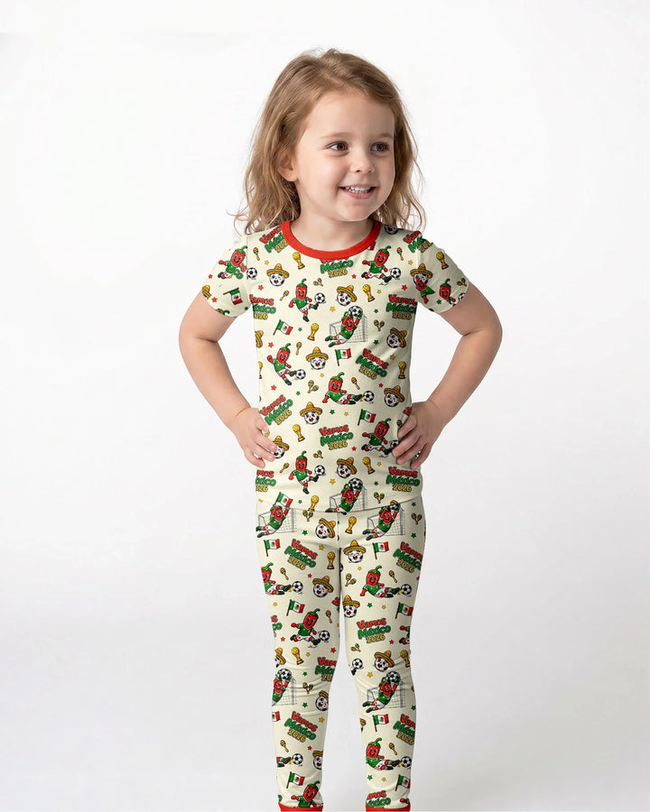 Zweiteiliges, kurzärmliges Pyjama-Set mit Marienkäfern
