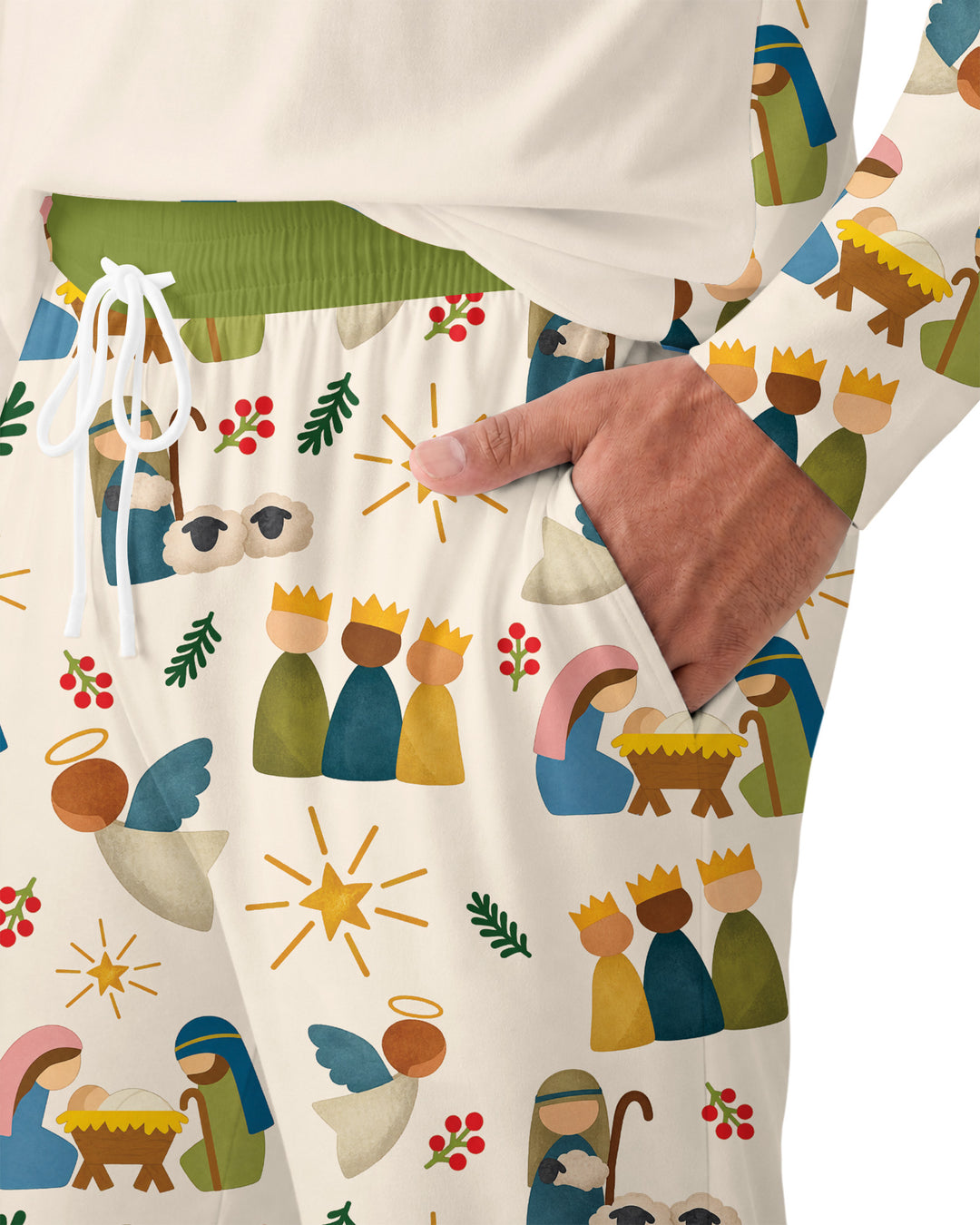 Oh Come, Let Us Adore Him Family Matching Bamboo Men's Pajama Set