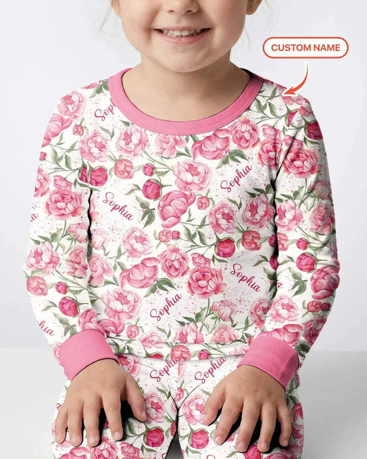 Zweiteiliges Langarm-Pyjama-Set mit Sommerfrüchten