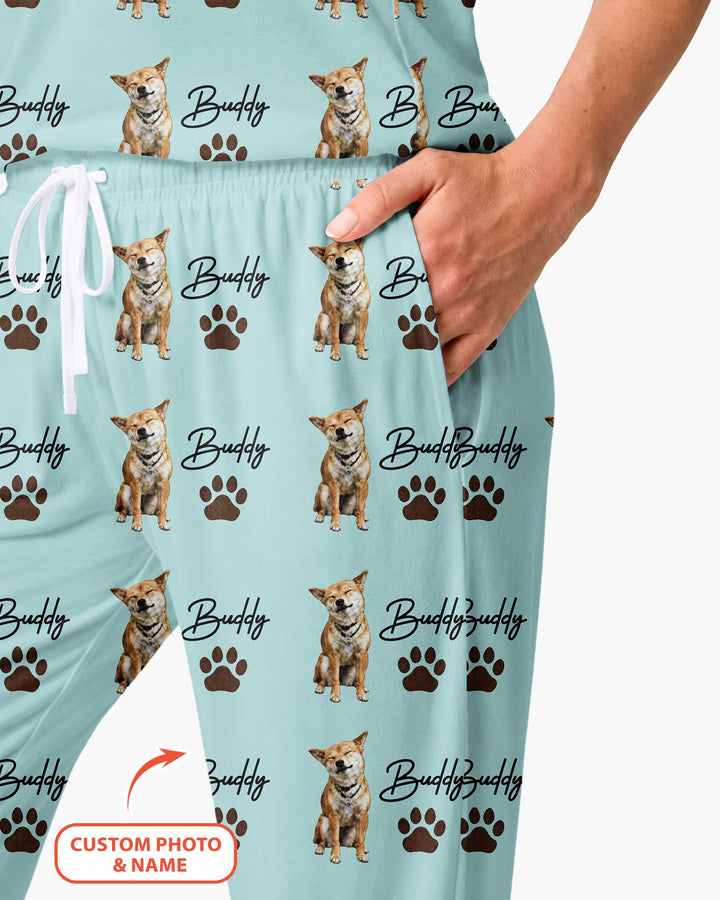 Personalized Pet Portrait Bamboo Women Pajama Set
