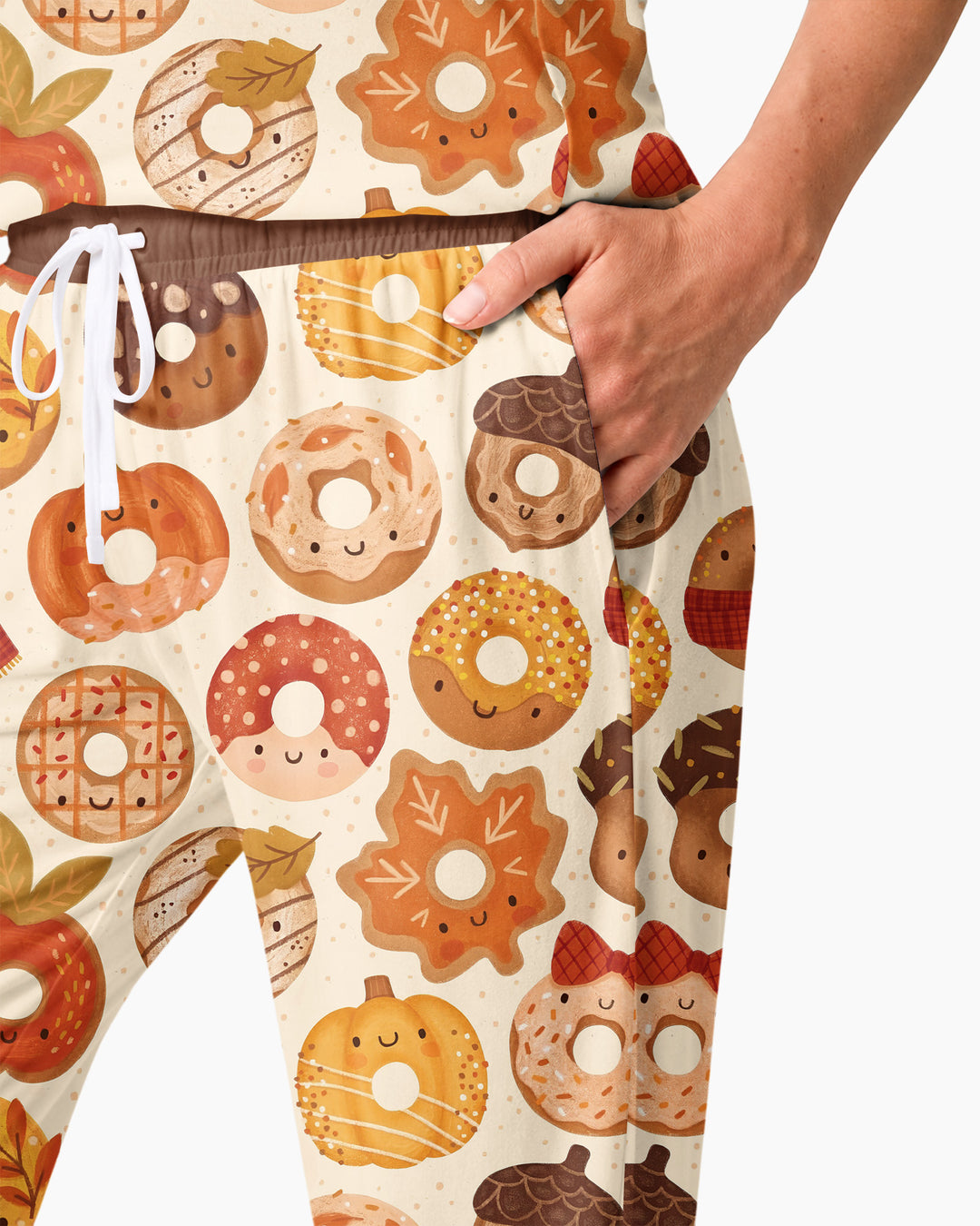Cute Autumn Donut Bamboo Women Pajama Set