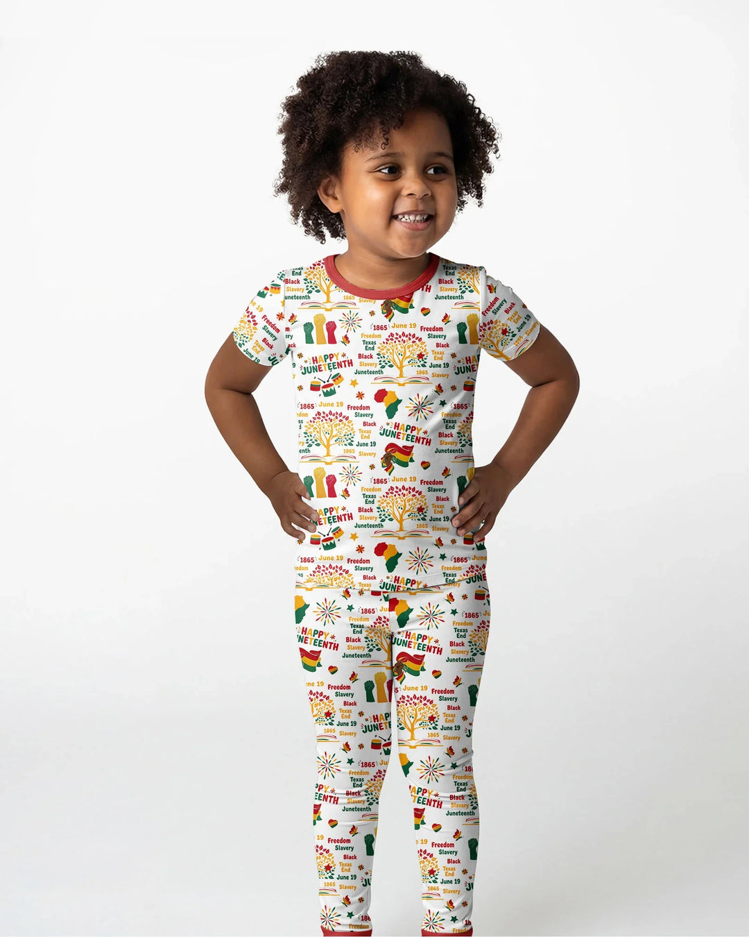 Happy Juneteenth Bamboo Two Piece Short Sleeve Pajama Set