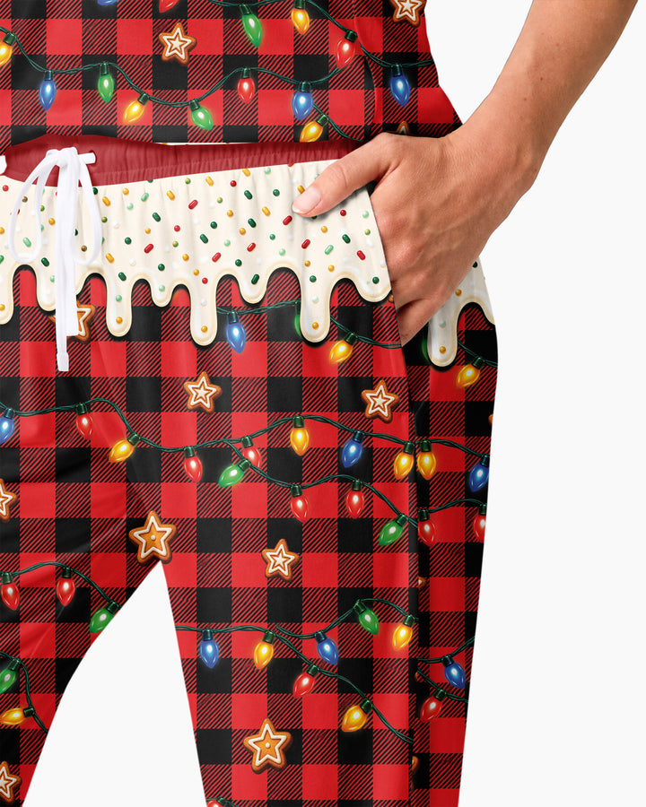 The Cookie Crew Custom Gingerbread Letter Bamboo Women Pajama Set