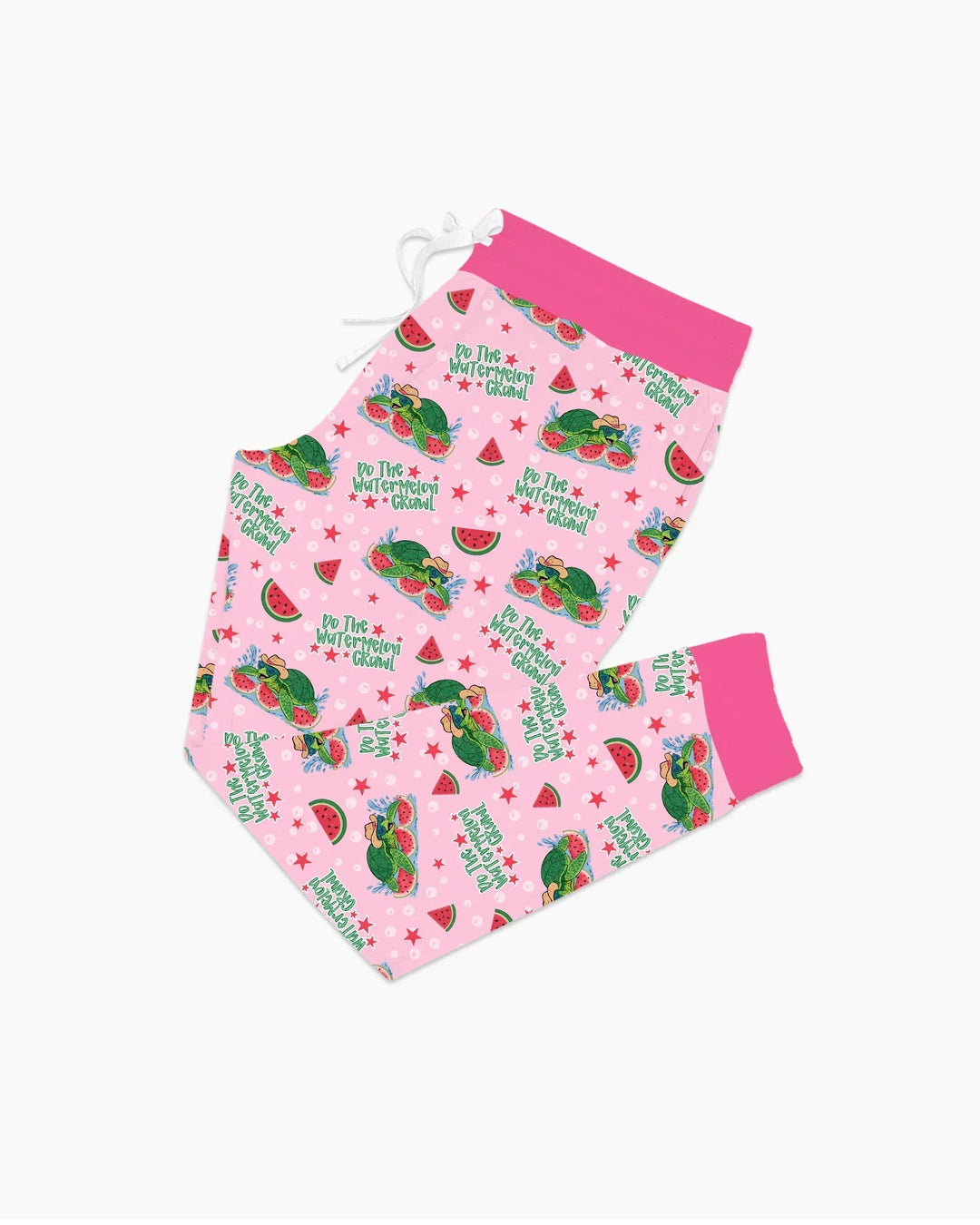 Wassermelonen-Schildkröten Familie passendes Bambus Pyjama Set für Damen