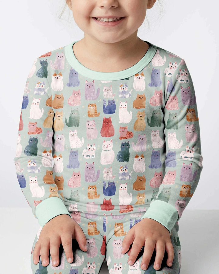 Zweiteiliges Langarm-Pyjama-Set mit Sommerfrüchten