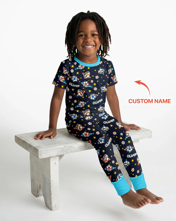 Zweiteiliges, kurzärmliges Pyjama-Set mit Marienkäfern