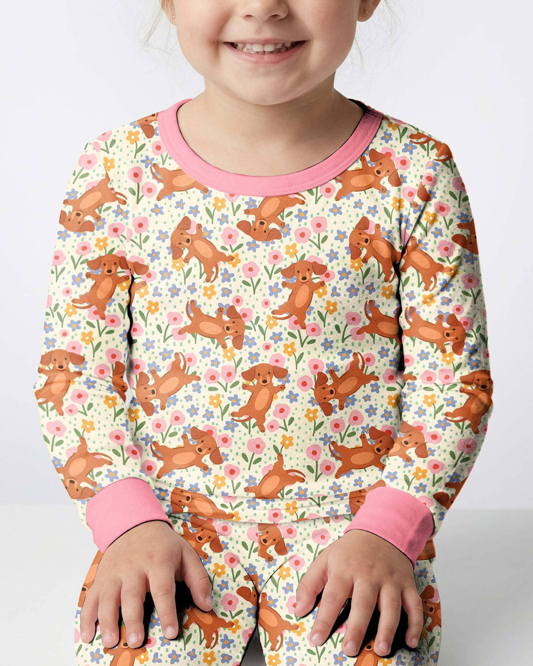 Zweiteiliges Langarm-Pyjama-Set mit Sommerfrüchten