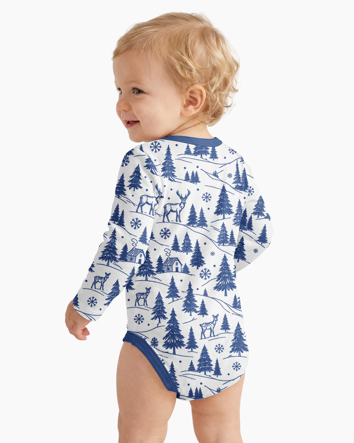 Custom Name North Pole Train Bamboo Bodysuit