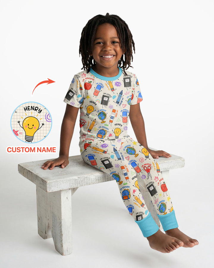 Zweiteiliges, kurzärmliges Pyjama-Set mit Marienkäfern