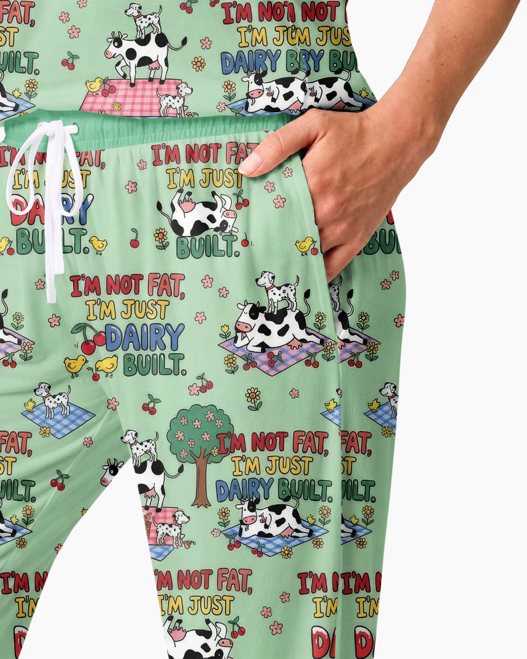 I'm Not Fat I'm Just Dairy Built Bamboo Women Pajama Set