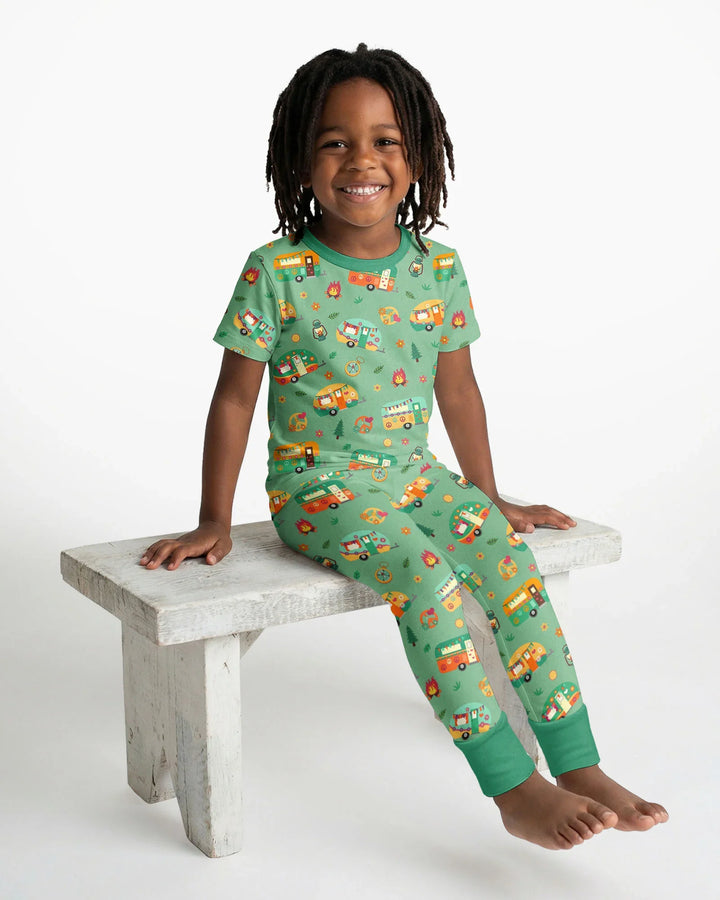 Happy Little Camper Bamboo Two Piece Short Sleeve Pajama Set