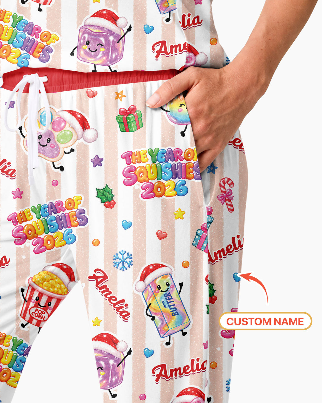 Custom Name The Year of Squishies 2026 Bamboo Women Pajama Set