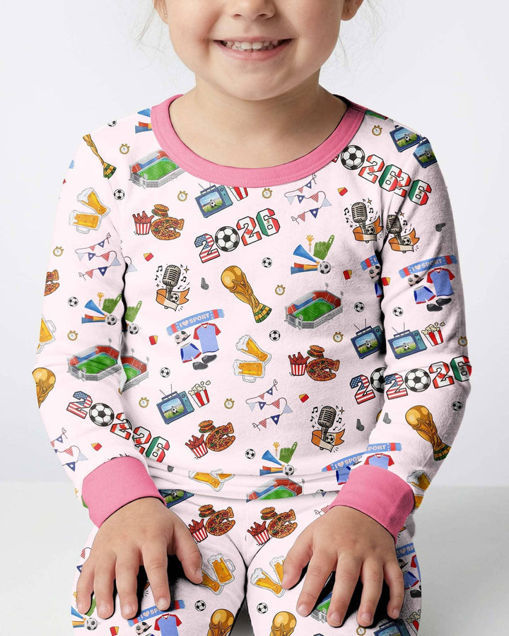 Zweiteiliges Langarm-Pyjama-Set mit Sommerfrüchten