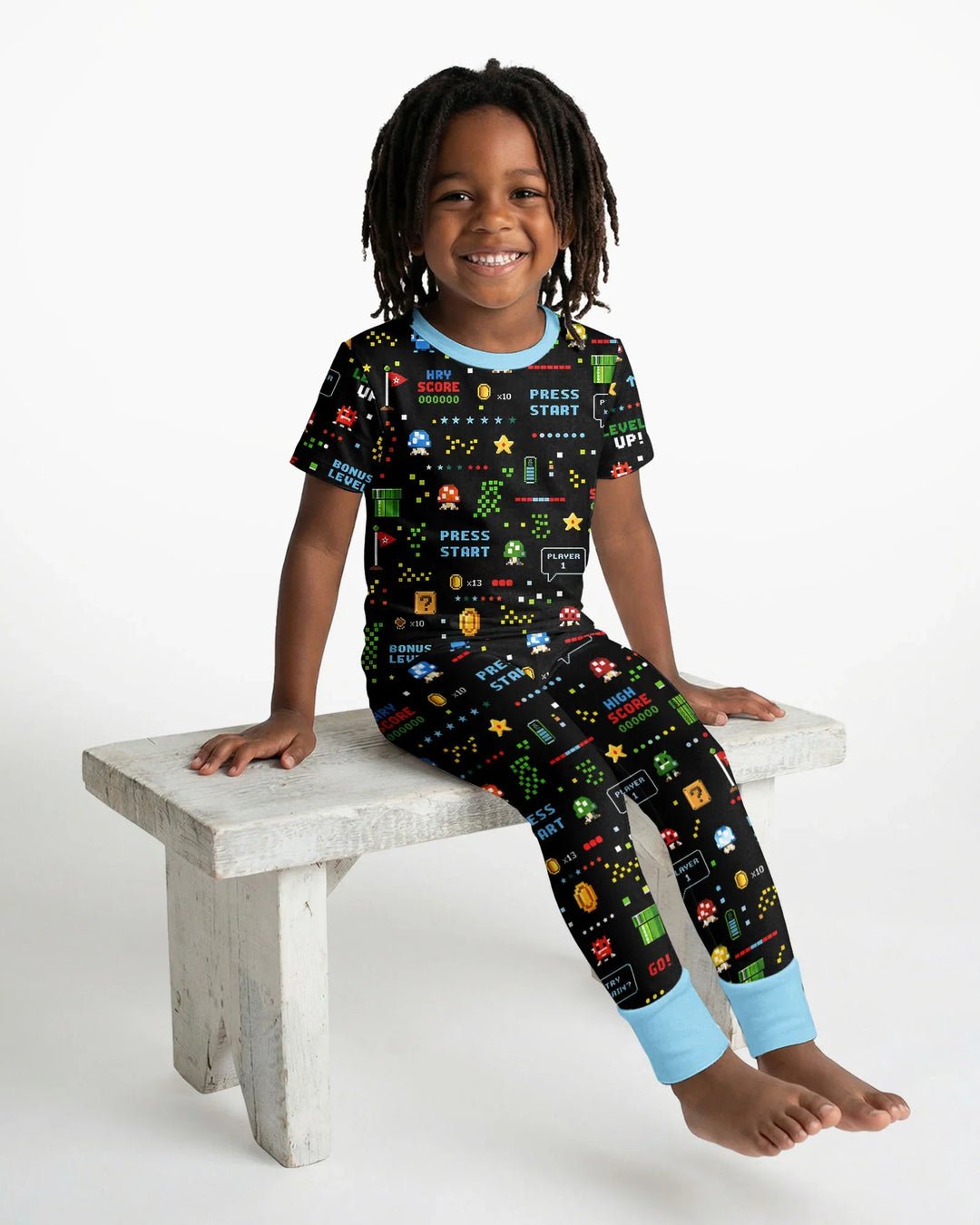 Zweiteiliges, kurzärmliges Pyjama-Set mit Marienkäfern