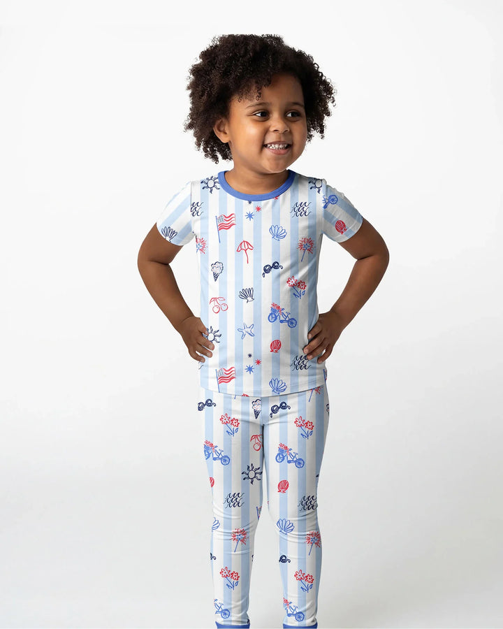 Zweiteiliges, kurzärmliges Pyjama-Set mit Marienkäfern